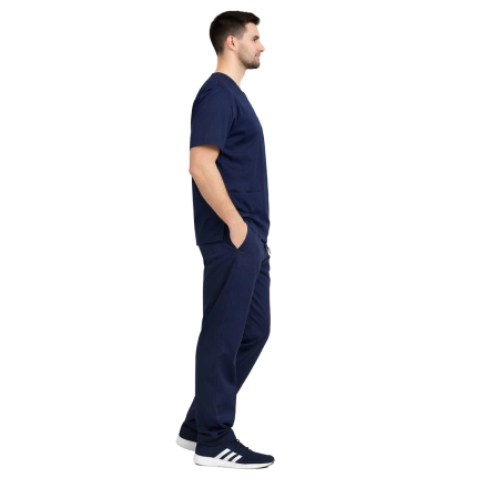 Komplet medyczny męski granatowy CLINIC SLIM roz. 3XL – komplet medyczny – strój medyczny - inne ujęcie